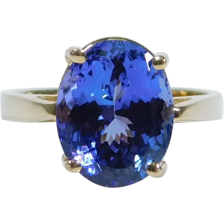 3.16ct Iolite Solitaire Ring 14K Yellow Gold