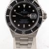 Pre-Owned Rolex Submariner 2007 Stainless Steel 40MM Watch With Black Index Dial And Black Bezel With Oyster Band Model# 16610 Front Far