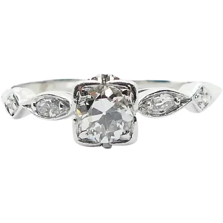 Art Deco .50ctw Diamond Engagement Ring Platinum