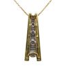 Tapered .41ctw Diamond Ladder Pendant Necklace 14K Gold back