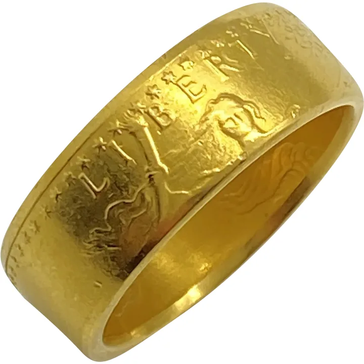 US $50 Gold Coin Band Ring
