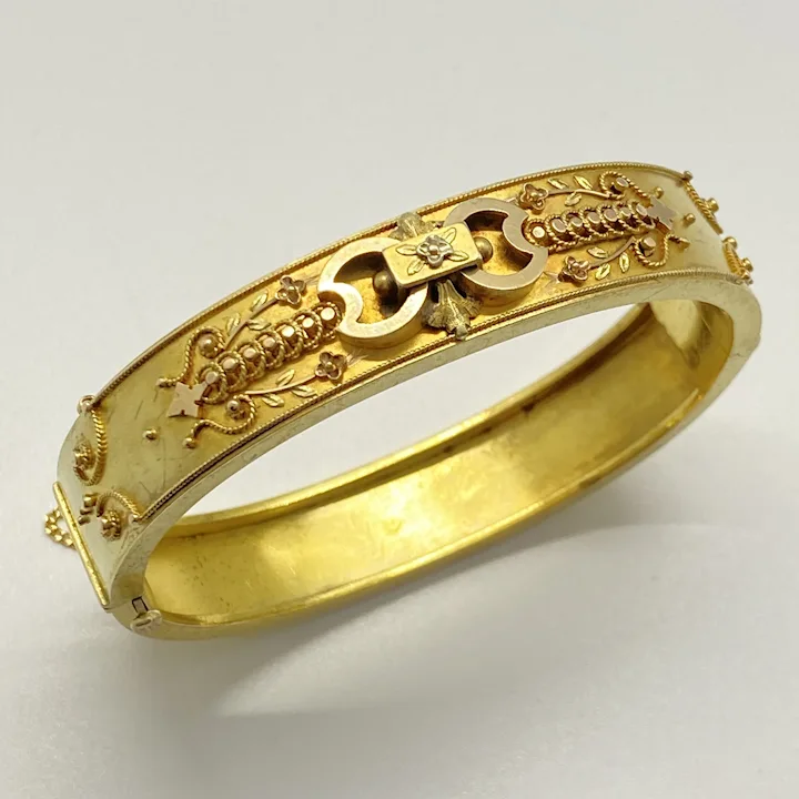Antique Gold Color Blue Stone Statement Open Bangle Bracelet – Neshe  Fashion Jewelry