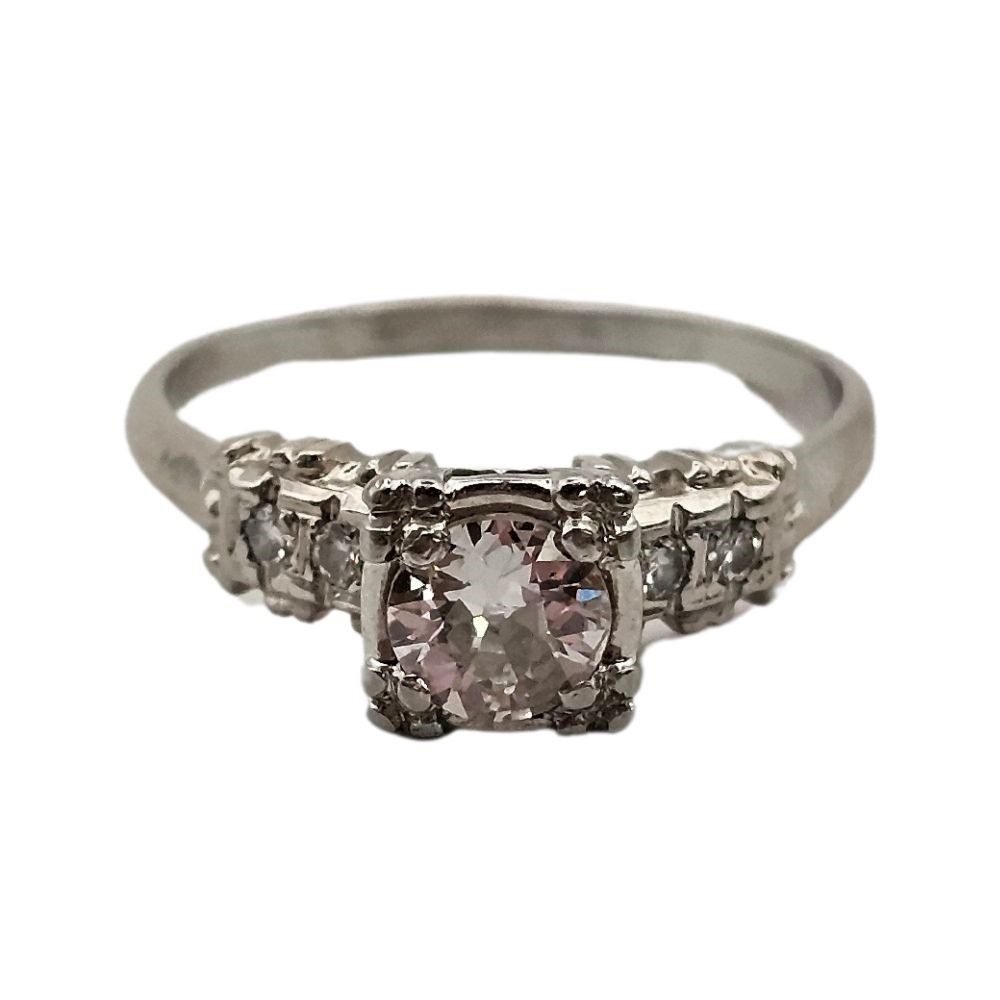 Vintage .46ctw Diamond Engagement Ring 14K Gold