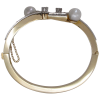 1.54ctw Diamond & Pearl Bypass Retro Bangle 14K White & Yellow Gold Profile