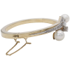 1.54ctw Diamond & Pearl Bypass Retro Bangle 14K White & Yellow Gold Side