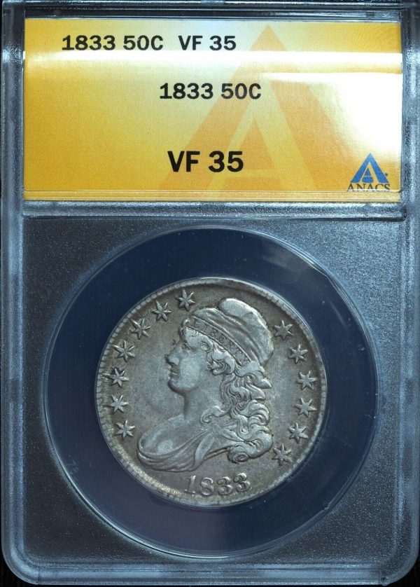 1833 Capped Bust Half Dollar VF35 ANACS