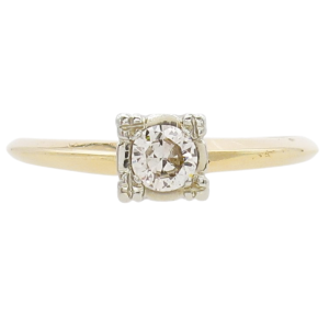 .20ct Diamond Solitaire Vintage Engagement Ring 14K side (2)