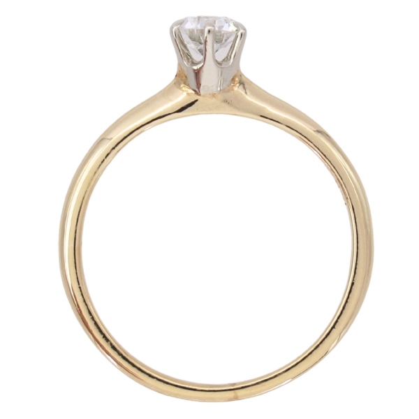 .33ct Old European Solitaire Diamond Vintage Engagement Ring 14K profile