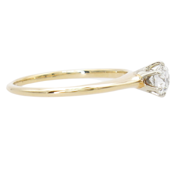 .33ct Old European Solitaire Diamond Vintage Engagement Ring 14K side