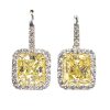 4 carat Natural Yellow Diamond Halo Earrings