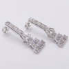 Art Deco Diamond Drop Earrings Platinum Left Side