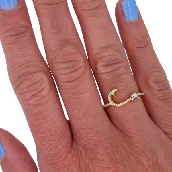 Diamond J Hook Ring Hand