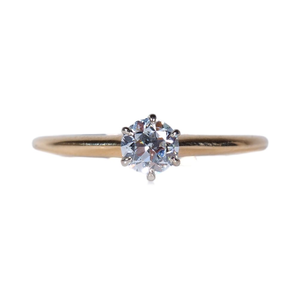 .33 ct Diamond Solitaire Promise Ring in 14K Yellow & White Gold