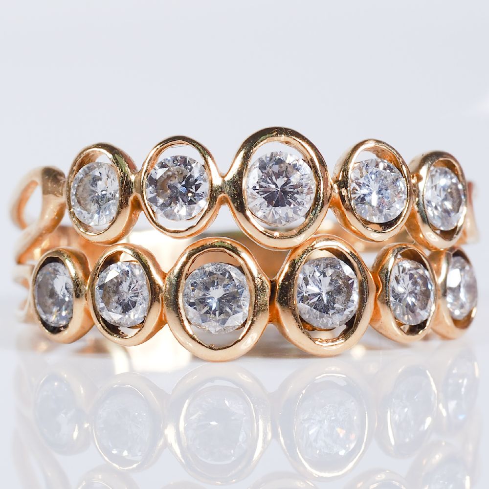 Double Row .88 ctw Diamond Band Ring in 18K Yellow Gold