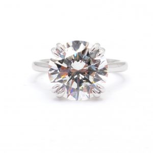 GIA 5 carat Round Diamond Solitaire Engagement Ring
