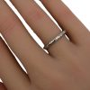 Mid Century Geometric Etched Band Ring in 18K White Gold hand