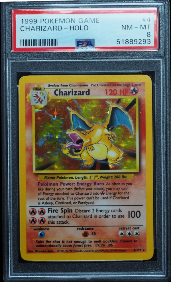 1999 Charizard 4/102 Base Set Pokemon Card PSA 8