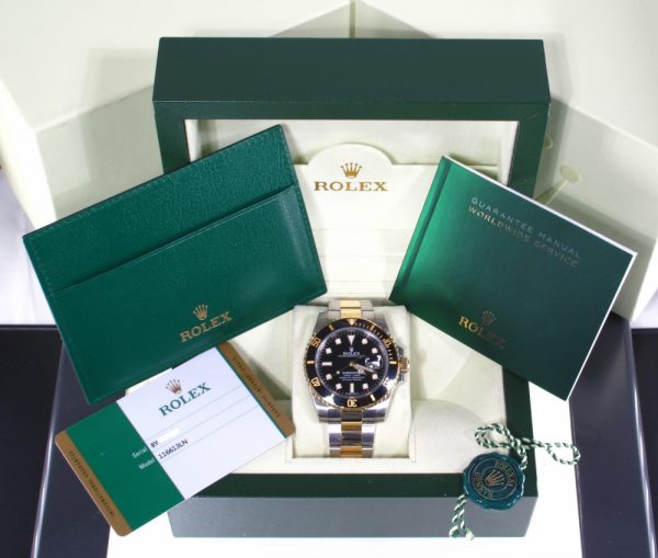 Pre-Owned Rolex Submariner (2019) Two Tone Model 116613LN b and p inside