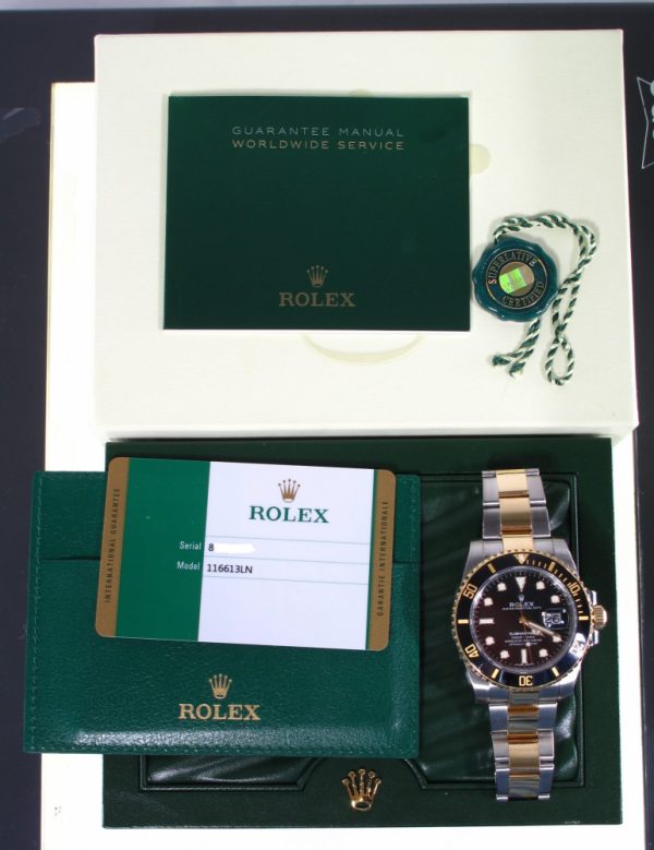 Pre-Owned Rolex Submariner (2019) Two Tone Model 116613LN b and p outside