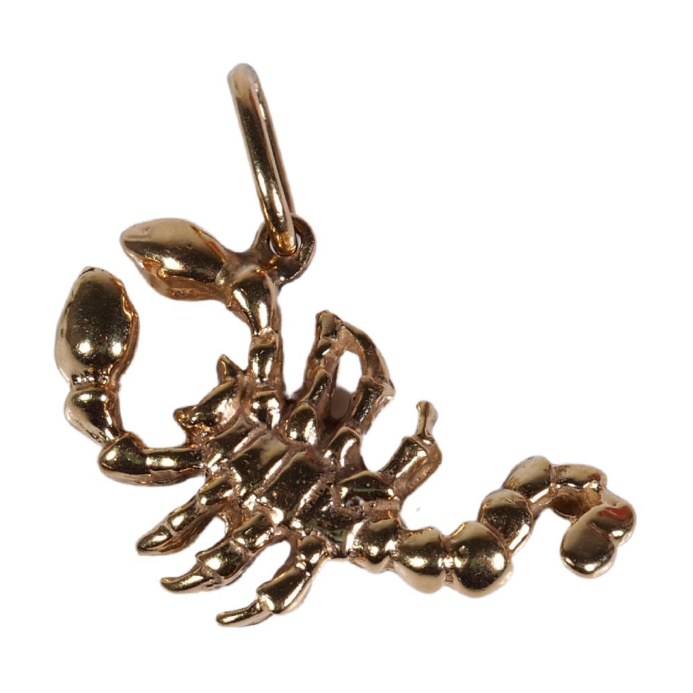 3D Scorpion Charm / Pendant in 14K Yellow Gold