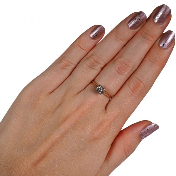 Solitaire Engagement Ring Hand