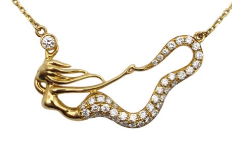 Swimming Mermaid Necklace