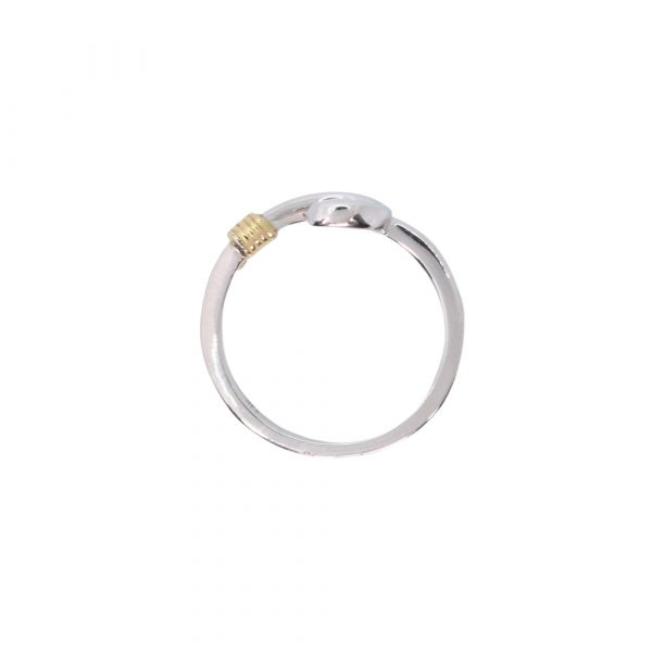 White Gold J Hook Ring Top