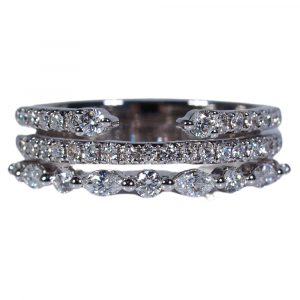 White Gold Stackable Ring Front