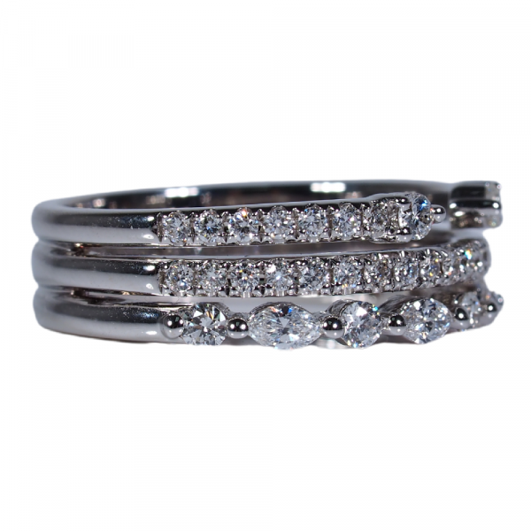 White Gold Stackable Ring Side