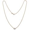 Oval Diamond Solitaire 0.60 ct Stationed Wheat Chain 16