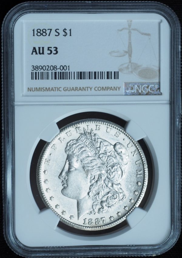 1887-S $1 AU53 NGC