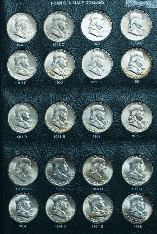 1948-1963 Complete Franklin Half Dollar Album UNC