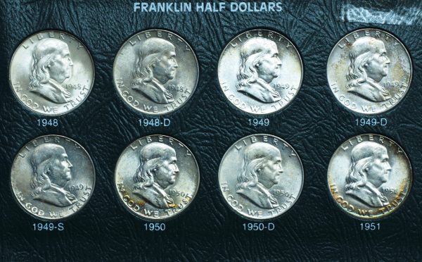 1948-1963 Complete Franklin Half Dollar Album UNC