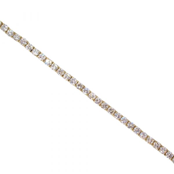 3 carat line diamond tennis bracelet yellow gold full