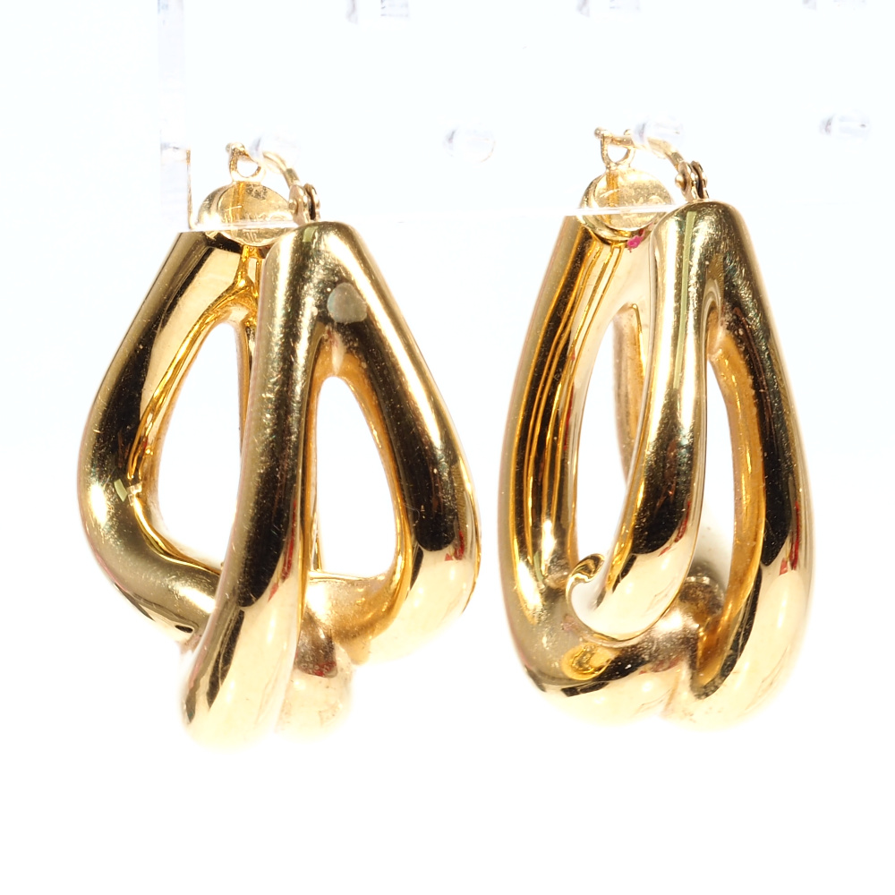 Chunky Chain Link Hoop Earrings in 14K Yellow Gold