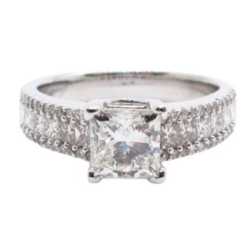 GIA 1.25 Princess Diamond Channel Engagement Ring