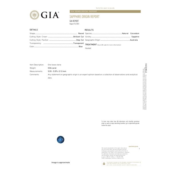 GIA Certified .84 carat Blue Sapphire in .30 ctw Diamond Halo Ring 14k White Gold certification