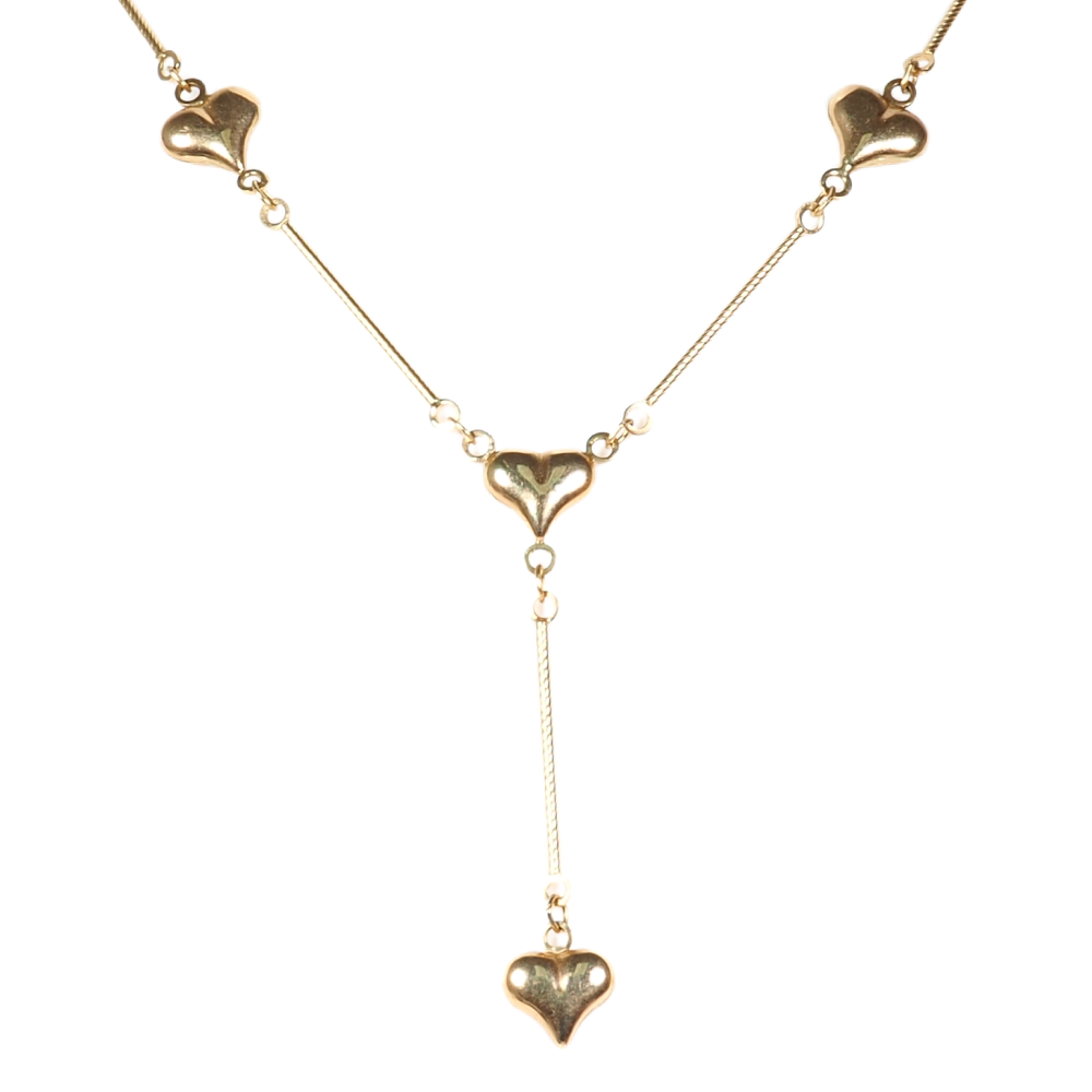 Heart Drop Necklace in 14K Yellow Gold
