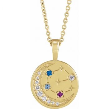 Mothers Birthstone Celestial Necklace