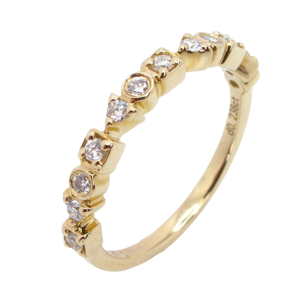 14k Yellow Gold .24 carats Diamond Wedding Band Stackable