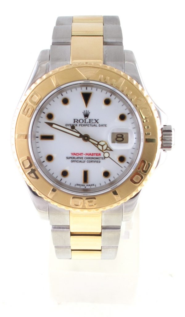 Pre-Owned Rolex Yachtmaster White Dial (2005) Two Tone #16623 Front