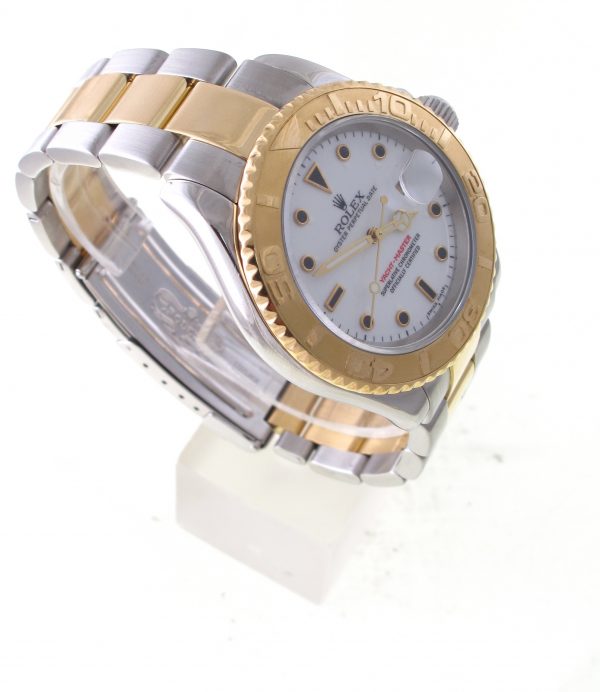 Pre-Owned Rolex Yachtmaster White Dial (2005) Two Tone #16623 Left