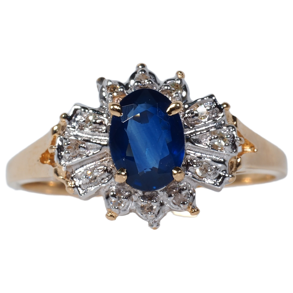 Blue Sapphire Sterling Silver Ring (Design A18) | GemPundit