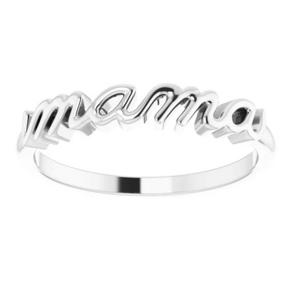 mama sterling ring front