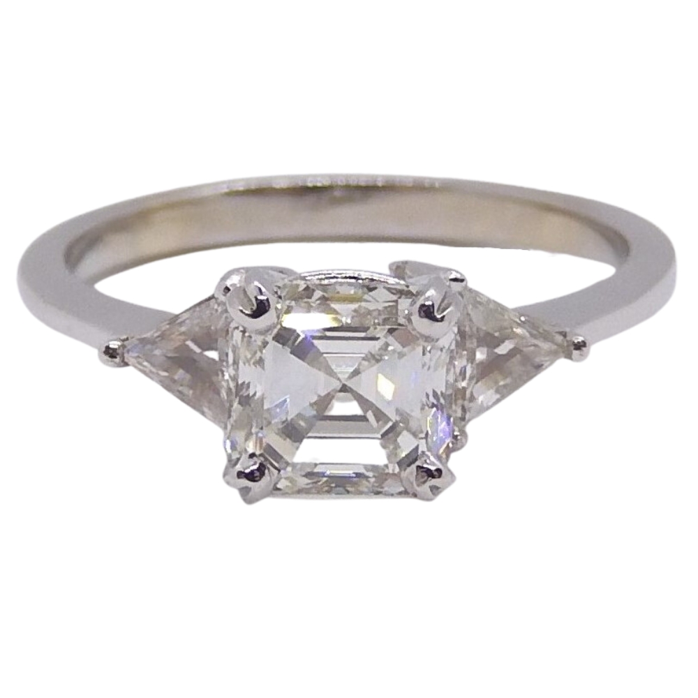 Past Present Future 1.36 ctw Diamond Engagement Ring GIA Certified