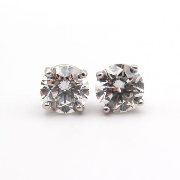 1.50 carat diamond stud earrings front