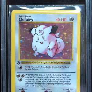 1st Edition Shadowless Clefairy 5of102 Holo Pokemon Card BGS 9 Mint Looks Gem