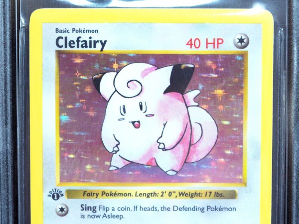 1st Edition Shadowless Clefairy 5of102 Holo Pokemon Card BGS 9 Mint Looks Gem close up