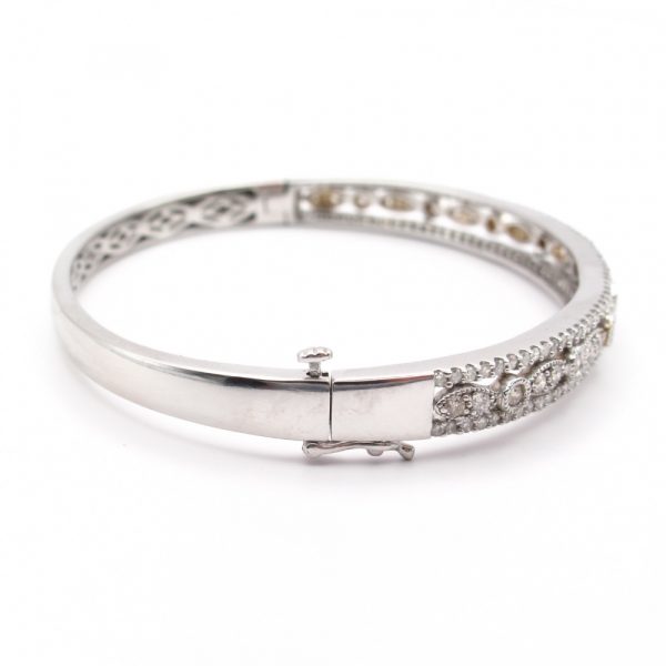 2 carat diamond bangle bracelet side