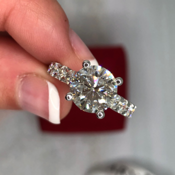 3 carat diamond ring with diamond accented setting